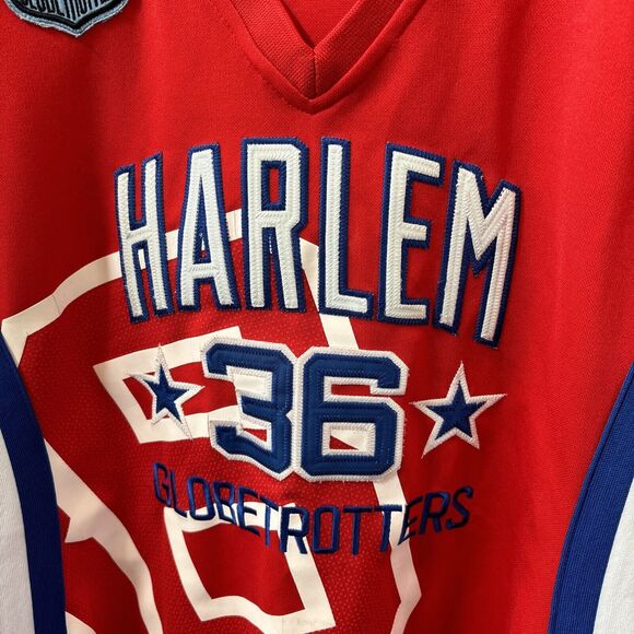 Harlem Globetrotters Dress Meadowlark Lemon Limited Sewn Jersey #36 L Red V Neck - Picture 6 of 11